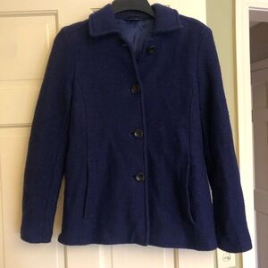 (Sold) Lands' End Women's Deep Navy Wool Pea Coat